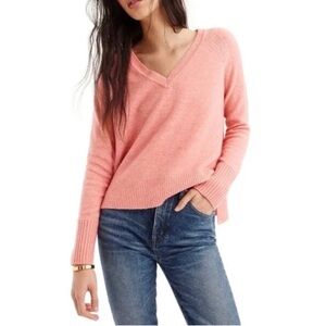 J. Crew pink wool alpaca blend V-Neck pullover Sweater